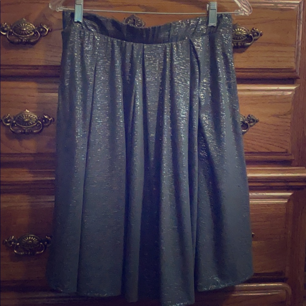 Lula Roe Metallic Grey Skirt